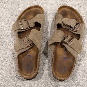 Birkenstock Taupe Suede Sandals